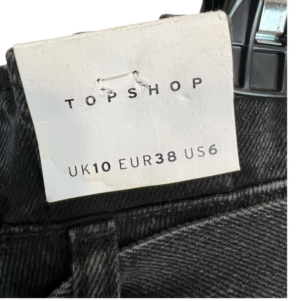 Topshop Washed Black Grey Paper Bag High Rise Denim Jean Shorts 6 NWT - Picture 5 of 13